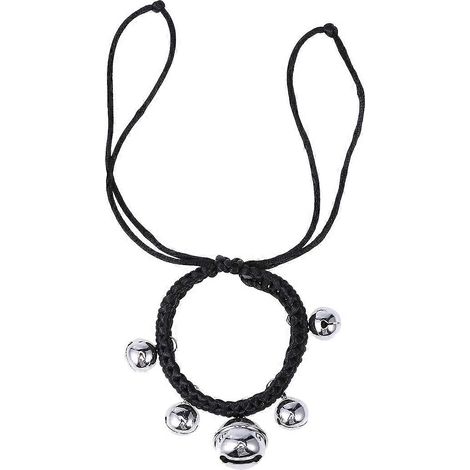Collar con campana tejido a mano para decoración, ajustable, color negro. (1/5)