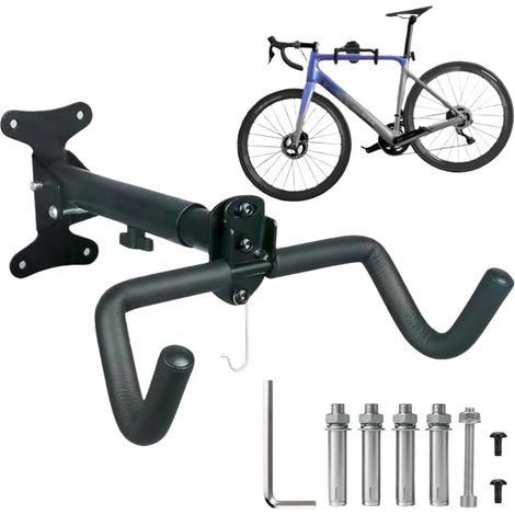Porte Velo Mural,Support Mural pour Vélo,Support de Vélo Mur, Support de Vélo,Pinners Support de Vélo Mural Pliable et Rembourré,Cycle Support Velo Mural,Accroche Velo Mural,Crochet à Vélo Réglable (1/5)