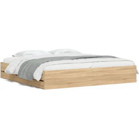 Maison Exclusive - Giroletto Cassetti Rovere Sonoma 160x200 cm Legno Multistrato