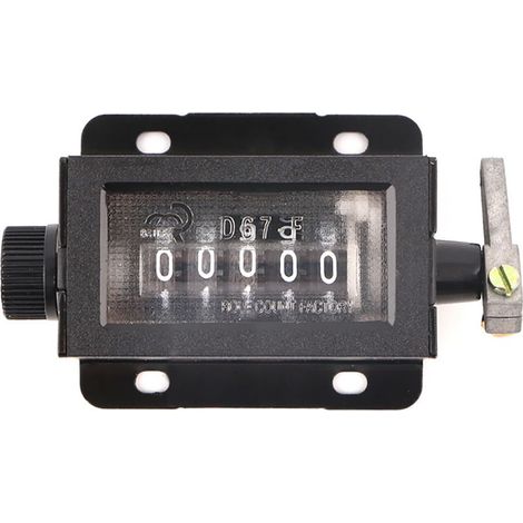 Compteur Mécanique 5 Chiffres Manuel à Ressort, Réinitialisable 0-99999 pour Décompte de Tractions (1/5)
