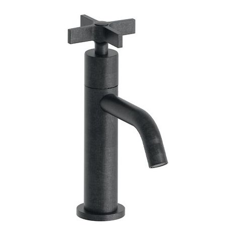 Lave Mains Cross Road Eau Froide Chrome Noir Brosse Robinetterie CROSS ROAD - CRISTINA ONDYNA CR23075