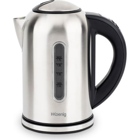 Hervidor de Agua Eléctrico Pequeño, 2200W, Capacidad de 1.7 L, Base 360º Sin Cables, Temperatura Regulable hasta 100º en Tiempo Récord, Gris. HKoenigBOE50 (1/5)