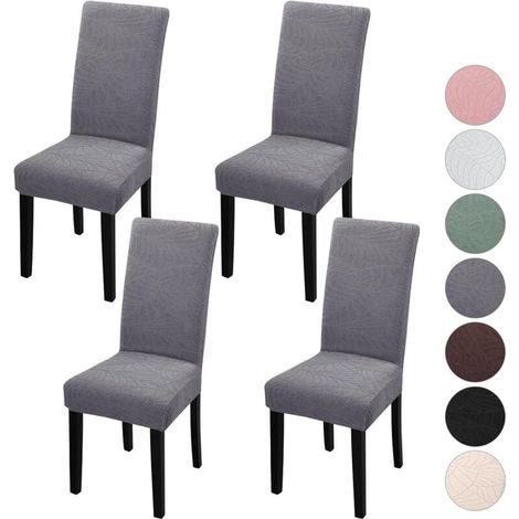 Stuhlhussen, universelle, dehnbare, elastische und abnehmbare Hussen für Hotelzeremonien, Hochzeiten und Weihnachten (Ash) (1/4)