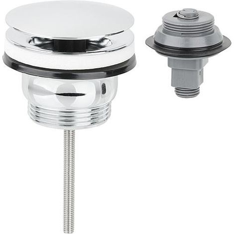 Vanne a tige 2 en 1 DN32 (11/4"), inox chromé Clicker ou fixe