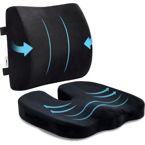 Cuscino per sedia , cuscino per sedia da ufficio, cuscino lombare per sedia, cuscino lombare per auto, cuscino per sedia da ufficio in memory foam, fodera lavabile (1/4)