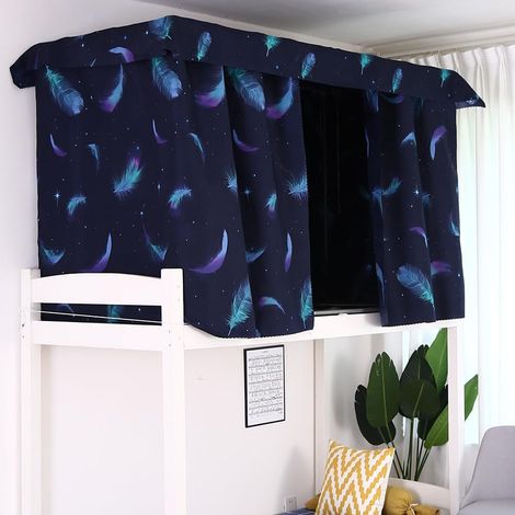 Rideau de Lit Superposé pour Étudiants Rideau en Tissu Dortoir Anti-Insectes Poussière Rideau Occultant pour Lit Épais Simple Cabane Superposé Moustiquaire Couvre-Lites pour Étudiants Collèges Lycéens (1/3)