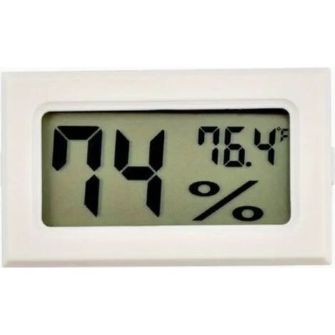 Mini termometro e igrometro digitale bianco per il monitoraggio della temperatura e dell'umidità interna - Visualizzazione in Fahrenheit (℉) (1/5)