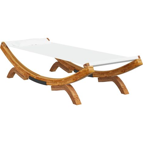 Maison Exclusive - Lettino Prendisole 100x188,5x44 cm in Legno Curvato Crema (1/5)