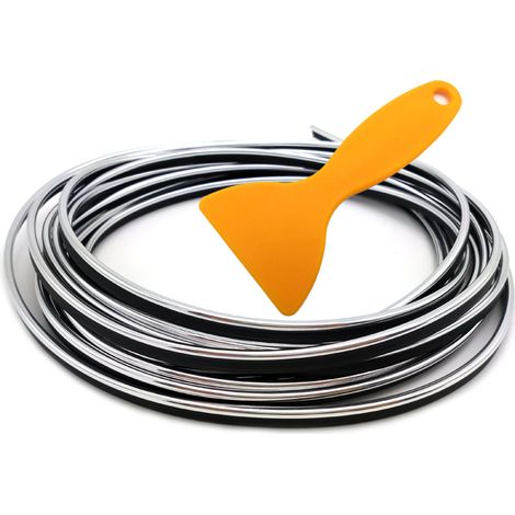 (Argent) Bande adhésive décorative intérieure 5M pour voitures, compatible avec E46, E39, E90, E60, E36, F30, F10, E34, X5, E53, E30, F20, E92, E87, M3, M4 et M5. (1/5)