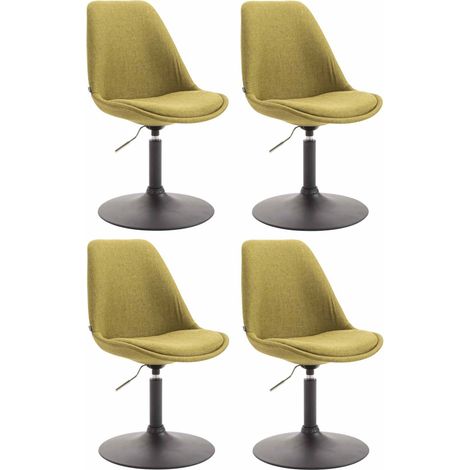 4er Set Esszimmerstühle Maverick Stoff grün schwarz (1/4)