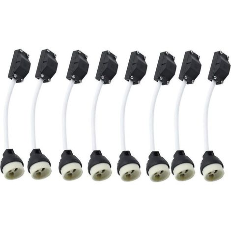 lot De 10 Douilles En Cramique Gu10 Avec Connecteur De Cble 2 A 250 V Gu10 Douille Adaptateur De Base Avec Cble Isol Pour Lampe Led Gu10 Cfls Ampo