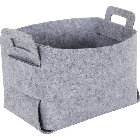 CESTA PLEGABLE GRIS de fieltro, universal, espaciosa (1/5)