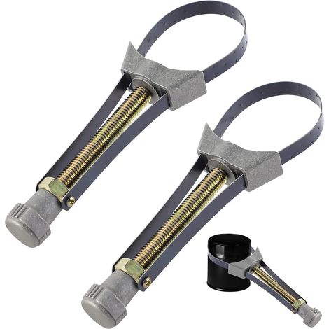 2 Pièces Clés à Filtre à Huile, Clé filtre à Huile, Voiture Camion Moto Outil de Retrait de Filtre à Huile Sangle Clé Diamètre Réglable 60mm à 110mm (1/5)