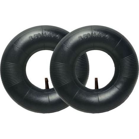 – Lot de 2 chambres à air pour brouette 4.10/3.50-4 – Butyl résistant à l'usure – Pour transport de matériaux lourds – Valve droite