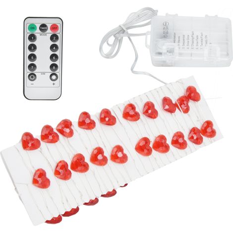 Herzförmige Lichterkette mit 30 LEDs, 3 m, Kupferdraht, warmweiß, für Gartenpartys, Valentinstagsdekoration (1/5)