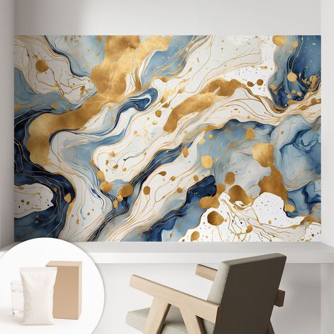 Papier peint intissé décoratif pour salon chambre et cuisine Facile à poser avec colle Élégance abstraite 104x70 cm (1/5)
