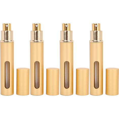 Flacon Parfum Rechargeable Verre 10ml x4 Or, Vaporisateur Vide Portable Extérieur, Bouteille Voyage Mini Atomiseur (1/5)