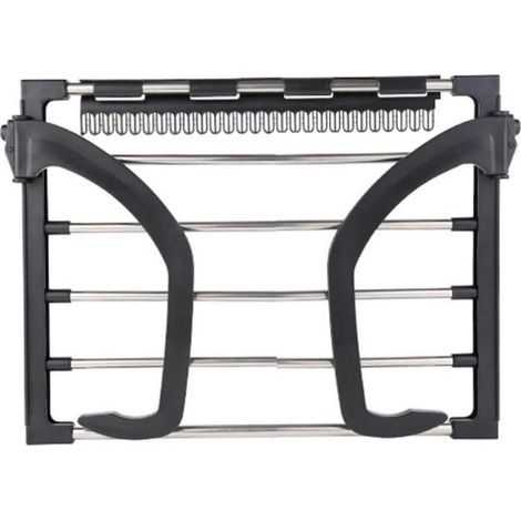 Séchoir à linge pour radiateur - Portable - Tube circulaire - Petite taille - Noir - 32 x 40 cm (1/5)