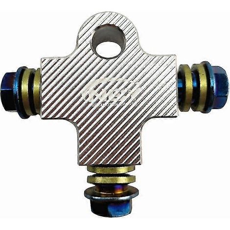 Raccord de durite de frein moto CNC 3D, connecteur à trois voies, vis banjo M101,25 mm pour système de freinage double Honda, Yamaha, Kawasaki - argent (1/5)