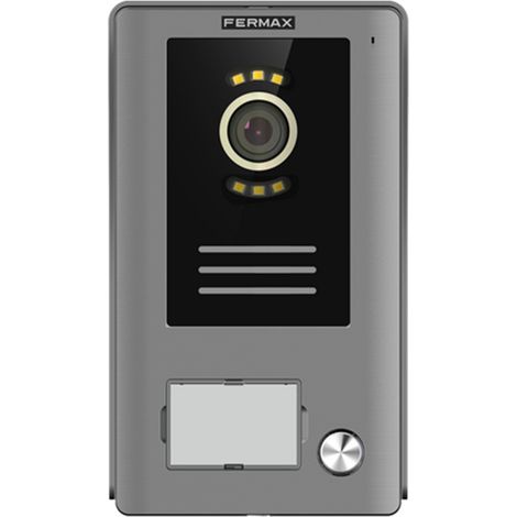 Placa unifamiliar de aluminio con cámara HD y gestión de 2 activaciones.