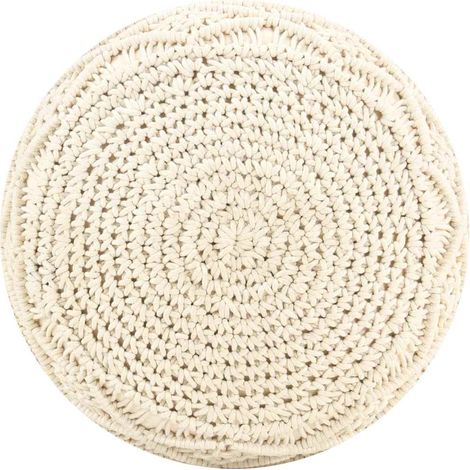 vidaXL Puf de macramé hecho a mano algodón 45x30 cm (1/2)