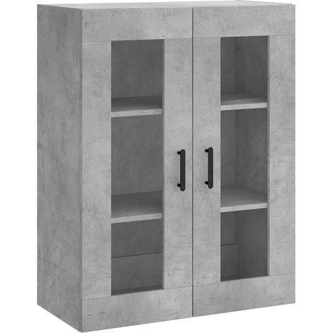 Mobiletto a muro di design pratico e spazioso 69,5 x 34 x 90 cm in legno composito grigio cemento 020048632
