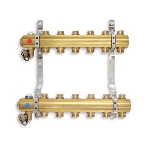 Novaservis Matériel de plomberie - Collecteur avec vannes de contrôle et vannes mécaniques, 8 circuits RO08S (1/2)