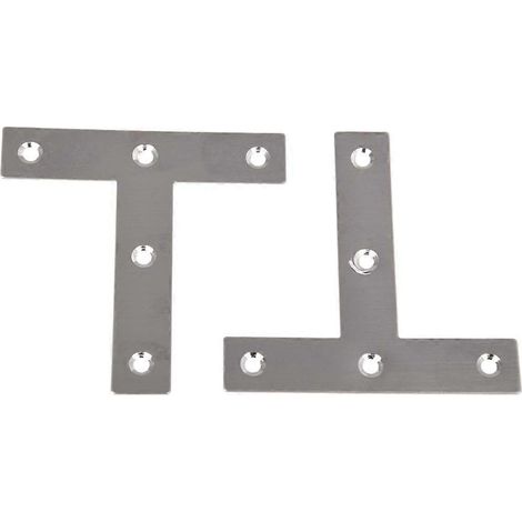 Lot de 5 équerres de renfort d'angle plates en forme de T, 80 mm x 80 mm - FFY (1/3)