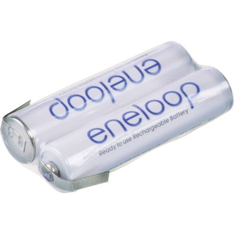 Pacco batteria 2x Ministilo (AAA) Panasonic eneloop Reihe F1x2 linguette a saldare a Z NiMH 2.4 V 750 mAh