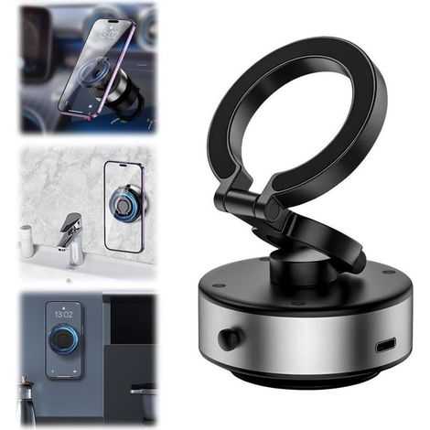 Magnetische Handyhalterung, Vakuum-Autohalterung mit Saugnapf für Glas- und Spiegelbefestigung, 720° drehbare universelle Magnethalterung für iPhones, Android-Smartphones und weitere Smartphones (1/5)