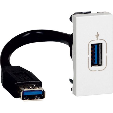 Conector USB 3.0 Mosaic con cable blanco 078746
