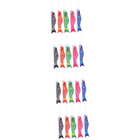 20pièces Drapeaux De Carpe Ventouse Décoration Suspendue Koinobori Pour Restaurants Et Jardins Pour Ambiance Festive Et Indication De Direction Du Vent (1/5)