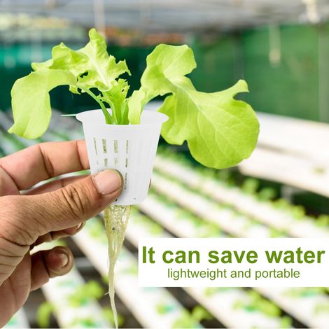 Lot de 10 paniers hydroponiques en plastique résistant et sûr pour la culture en jardin ou balcon (blanc) (1/5)