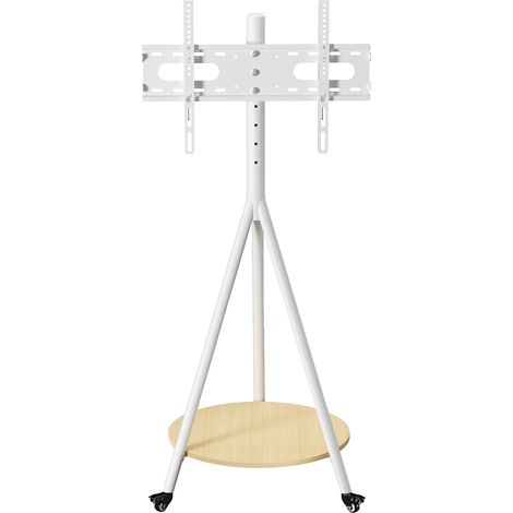 Support de télévision sur pied, réglable en hauteur, compatible avec les téléviseurs de 40 à 75 pouces, BLANC (1/2)