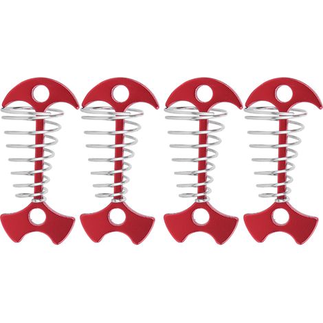 Lot de 4 ancrages au sol multifonctions pour tente, accessoires de camping et de randonnée, boucle pour corde (1/5)