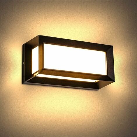 Applique Murale Exterieur 3000K 12W Moderne Aluminium Luminaire Mural IP65 Étanche Applique Interieur Extérieure Jardin, Cour, Hall, Couloir Appliques Murales (1/5)