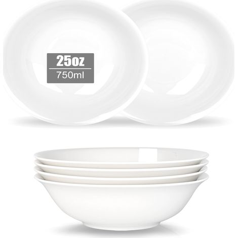 Lot de 6 bols en porcelaine pour céréales, soupe, salade, dessert, fruits, flocons d'avoine, riz, ramen, pho etc. Bol en céramique de 15,2 cm pour cuisine, lave-vaisselle et micro-ondes (1/5)