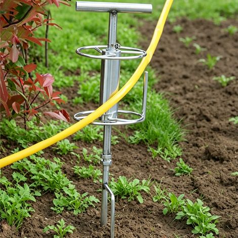 Piquet de guidage pour tuyau d'arrosage robuste et facile à installer, empêche les pliures et les torsions pour pelouse, jardin, parterre de fleurs et cour. (1/5)