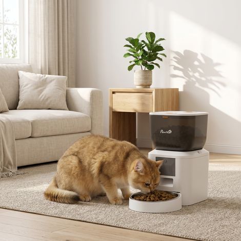 Distributeur automatique de croquettes pour chat, Wi-Fi 2,4 GHz, 4 L, application de contrôle, 1 à 10 repas, signal sonore de distribution toutes les 10 secondes (1/5)