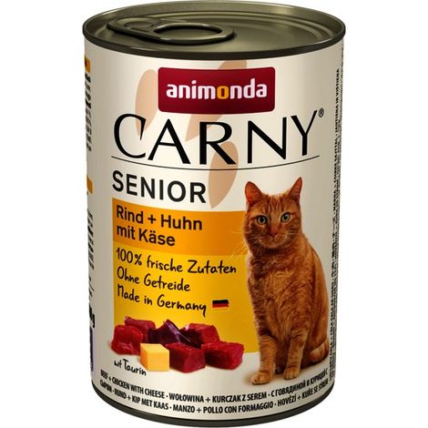ANIMONDA Carny Senior Rind-Huhn mit Käse Katzen Nassfutter 24x400g