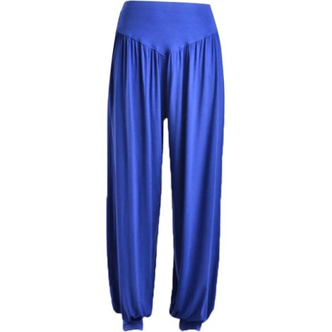 Legging sport femme taille haute, pantalon yoga coupe ajustée, fitness running bleu XL, tissu extensible respirant, idéal salle de sport (1/5)
