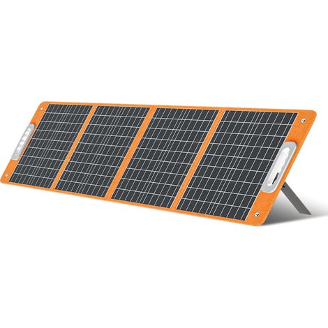 Flashfish 18 V/100 W panneau solaire portable pliable sortie CC adapté pour centrale électrique portable Flashfish téléphone portable/tablette/ordinateur/camping/RV/voyage, Orange, 100W (1/5)