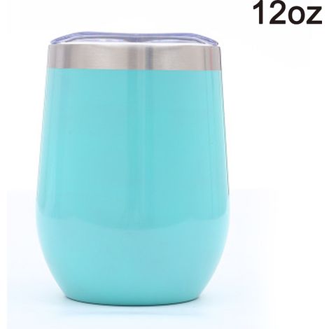 Mug isotherme en acier inoxydable de 35 cl (12 oz), sans pied, à double paroi et isolation sous vide, avec couvercle. Idéal pour le café, le vin, les cocktails et autres boissons. Sans BPA. (1/5)