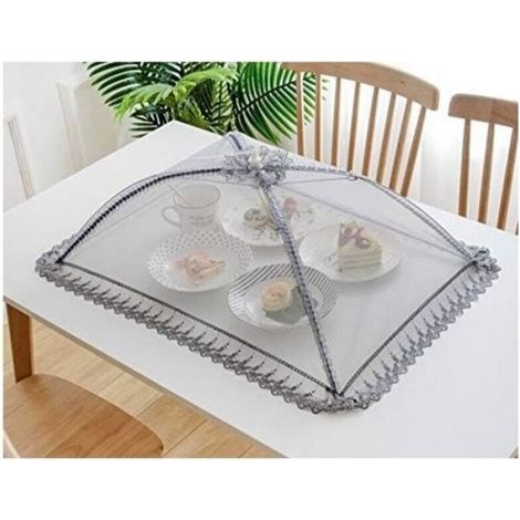 Cloche alimentaire en maille de qualité supérieure -50 x 70 cm - Réutilisable et pliable - Pour pique-nique, extérieur -Protège le (1/4)
