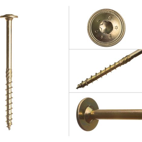 Tellerkopfschrauben gelb verzinkt 8,0 x 100 mm Torx - Schachtel