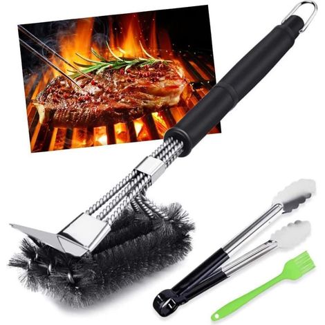 Grillbürste Gussrost Edelstahlborsten Grillbürste 3 Stück (1/5)