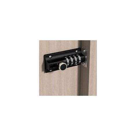Loquet de Verrouillage à Combinaison Verrou à Combinaison à 4 Chiffres Verrou de Porte à Code Mécanique Serrure Sans Clé Glissière ，noir (1/4)