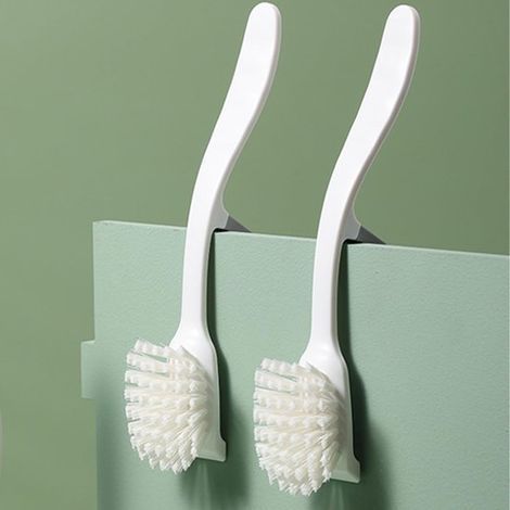 Brosse à vaisselle à long manche – Lot de 2 – Brosse de nettoyage douce et anti-rayures pour casseroles, évier et cuisine (1/5)