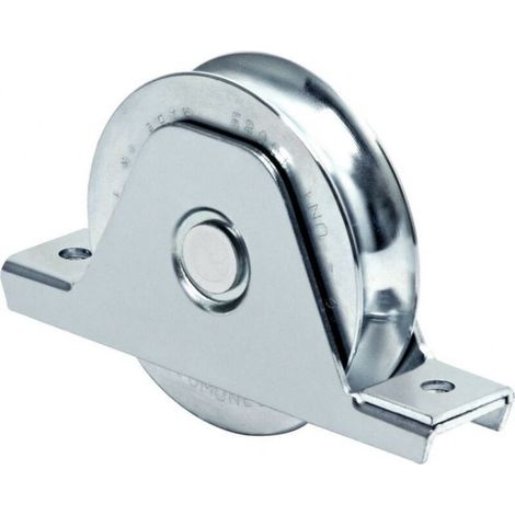 1 roue pour portail, acier galvanisé, diamètre 337 mm, rainure semi-circulaire, avec roulement intégré (1/5)