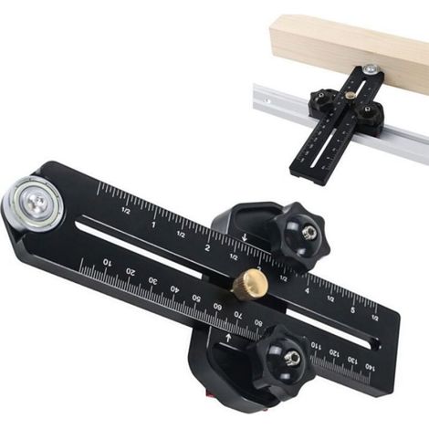 Gabarit De Coupe - Pour Scie Circulaire Sur Table - Compatible Rainure 1/4 Pouces X 3/8 Pouces - Précision Millimétrique Et Pouce - Pour Bandes Étroites Répétées - 1 Pièce (1/4)